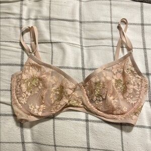 Taryn Winters pink and gold lace bra 34DD